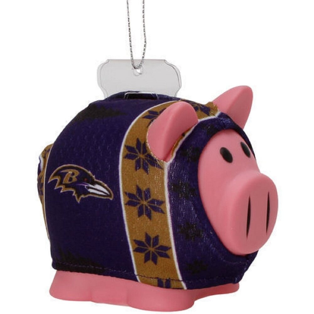 Baltimore Ravens NFL Football PIG Piggy Bank Christmas Tree Ornament Display NEW